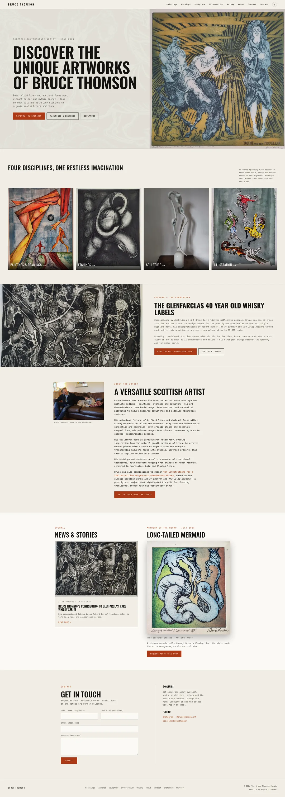 The homepage in full, top to bottom