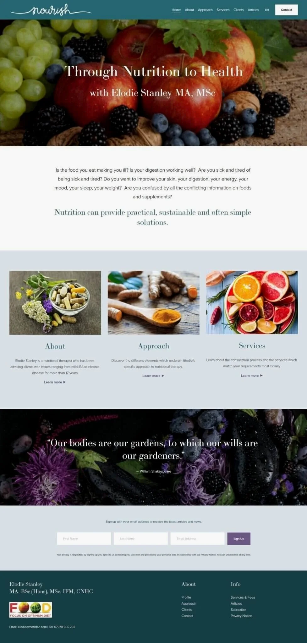 Homepage — abundant, edible, immediately legible